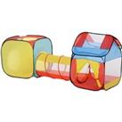 Toddler Polyester 3 in 1 Pop Up House Tent Play Tunnel Multi-Colour