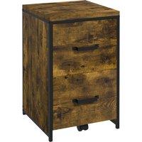 Vinsetto 70cm Industrial Filing Cabinet with 2 Drawers, Hanging File Folder, Vertical Home Office Organizer for A4 Letter Size, Black Brown