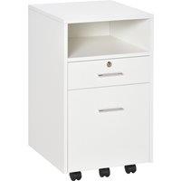 Vinsetto Mobile File Cabinet Home Filing Furniture with Lock, Drawers and Adjustable Partition for Office and Living Room, 38.8x40x60cm, White