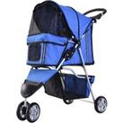 PawHut Pet Travel Stroller W/Three Wheels-Blue