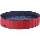Pawhut 160 x 30H cm Pet Swimming Pool - Red/Dark Blue PVC