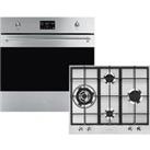 Smeg AOSF6390G3 Single Oven & Gas Hob Built In Stainless Steel
