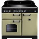 Rangemaster Classic Deluxe CDL100EIOG/C Free Standing Range Cooker in Olive Green
