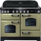 Rangemaster Classic Deluxe CDL110EIOG/C Free Standing Range Cooker in Olive Green
