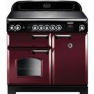 Rangemaster Classic CLA100EICY/C Free Standing Range Cooker in Cranberry / Chrome