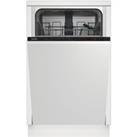 Beko DIS15022 Fully Integrated Slimline Dishwasher - Black Control Panel - E Rated
