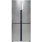 Haier HTF-556DP6 Non-Plumbed Total No Frost American Fridge Freezer - Silver - F Rated