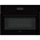 AEG KMK768080B Wifi Connected Built In Compact Electric Single Oven with Microwave Function  Black