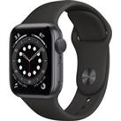 Apple Watch Series 6, 40mm, GPS [2020] - Space Grey Aluminium Case with Black Sport Band