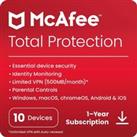 Mcafee Total Protection 10 Devices 1 Year Subscription - Electronic Software Dow
