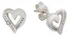 Revere 9ct White Gold Diamond Accent Heart Stud Earrings