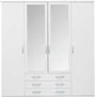 Argos Home Hallingford 4Dr 3 Drw Mirror Wardrobe - White
