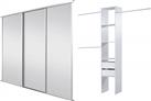 Spacepro White Frame Mirror Sliding Door Storage Kit W2235mm