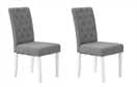 Argos Home Pair of Tweed Button Mid Back Chair -Grey & White