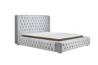 Birlea Grande Crushed Velvet Kingsize Bed Frame  Steel