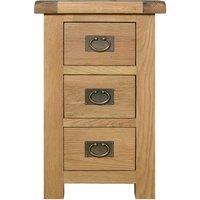 Aylesbury Oak Wide 3 Drawer Bedside Table Light Brown / Natural