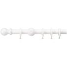 Universal 35mm Wooden Curtain Pole White