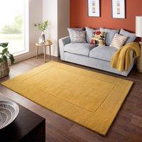 Boston Wool Border Rug Ochre Yellow