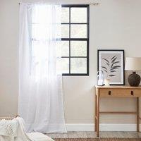 Boucle White Tape Top Single Voile Panel White