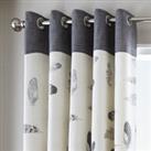 Grey Eyelet Curtains Charcoal Silver Ready Made Ring Top Curtain Pairs