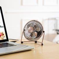 Copper USB 4 Inch Desk Fan Copper (Brown)