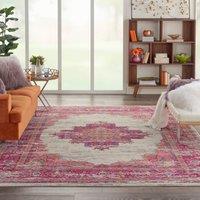 Ivory and Fuchsia Passion Rug Pink