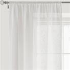Boucle- Single Voile Panel with Slot Top in White Woven Design -W55 xD90ins