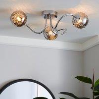 Arta 3 Light SemiFlush Chrome Ceiling Fitting Chrome