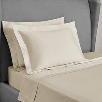 Dorma 300 Thread Count 100% Cotton Sateen Plain Cream Oxford Pillowcase Cream