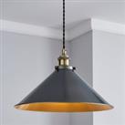 Logan 1 Light Black Industrial Ceiling Fitting Brass and Black