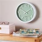 3D Numbers 25cm Wall Clock Sage White and Green
