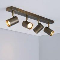 Dunelm Newark 4 Light Adjustable Ceiling Spotlight Bar - (Antique Bronze) B+