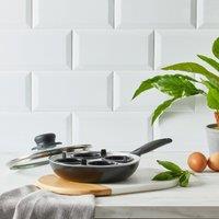 Dunelm Essentials Aluminium Egg Poacher Black