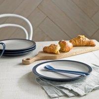 Set of Four Denby Elements Dark Blue Side Plates Blue