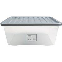 45L Silver Plastic Storage Box Silver