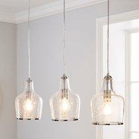 Lenny 3 Light Glass Diner Ceiling Fitting Chrome
