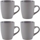 Stoneware Pack of 4 Grey Mugs Grey