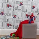 Disney Marvel SpiderMan Wallpaper White, Red and Blue