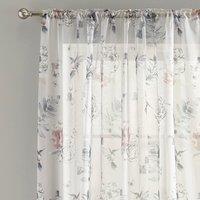 Heavenly Hummingbird Dove Grey Slot Top Single Voile Panel Grey and Pink