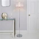 Dunelm Modern Riah Jewel Ivory Metal Floor Lamp (H150 x W35cm) B+