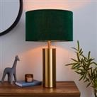 Nesa Brushed Gold and Bottle Green Touch Table Lamp Gold and Green