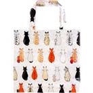 Ulster Weavers Cats in Waiting PVC Small Reusable Shopping Bag White, Orange and Black