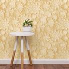 Dimensions Yellow Floral 3D Wallpaper Yellow
