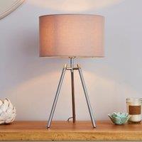 Nora Tripod Table Lamp Chrome Chrome