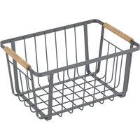 Small Grey Food Storage Basket Grey and Brown