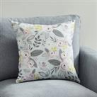 Blooms Blush and Ochre Floral Cushion Grey, Pink and Yellow