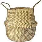 Medium Seagrass Chevron White Lined Basket Natural