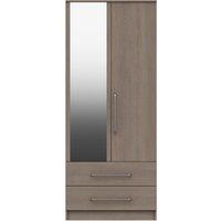 Parker Beige Double, 2 Drawer Wardrobe Brown