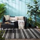 Arya Stripe Indoor Outdoor Rug Black/White