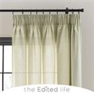 Linen Look Fern Tab Top Pencil Pleat Curtains Green
